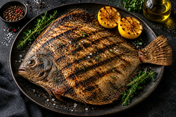 Gegrillter Steinbutt